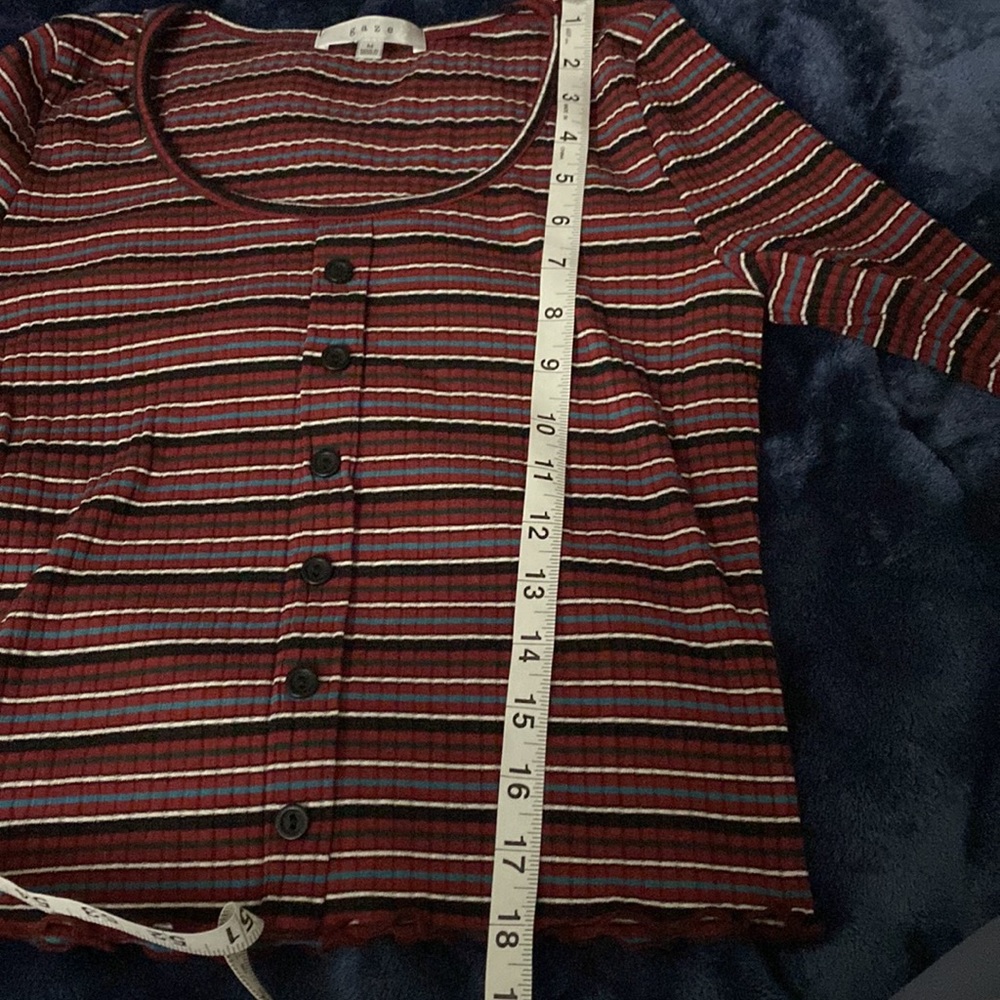 🥭 (4 for $15) GAZE striped ripped top - Picture 5 of 8